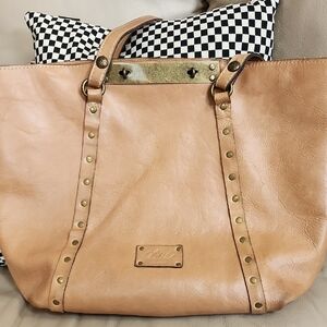 Patricia Nash Womens Large Tan Leather Tote Bag Preowned